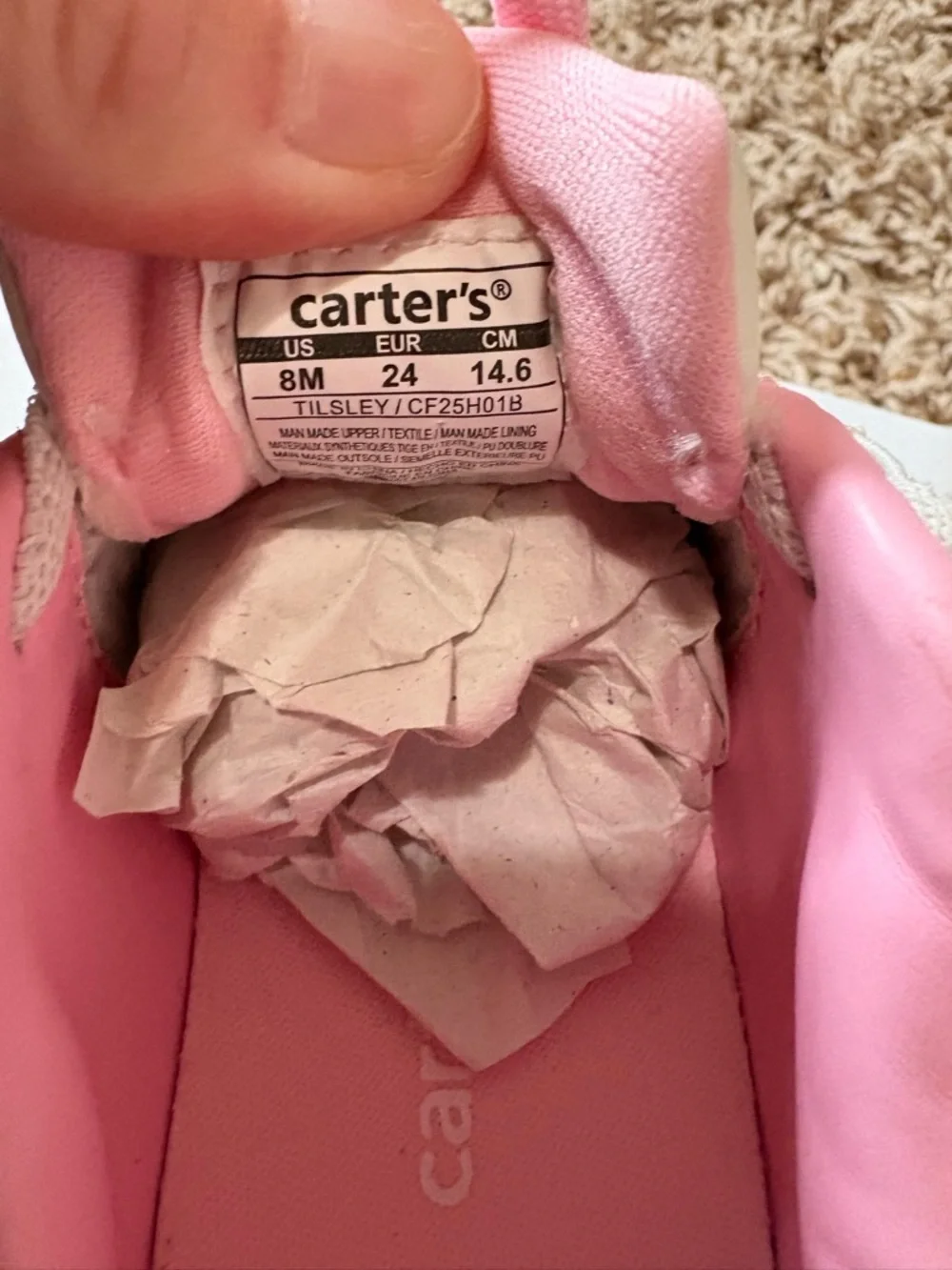 Carter's Charm Casual Sneakers Toddler Girls size 8 NEW IN BOX!!